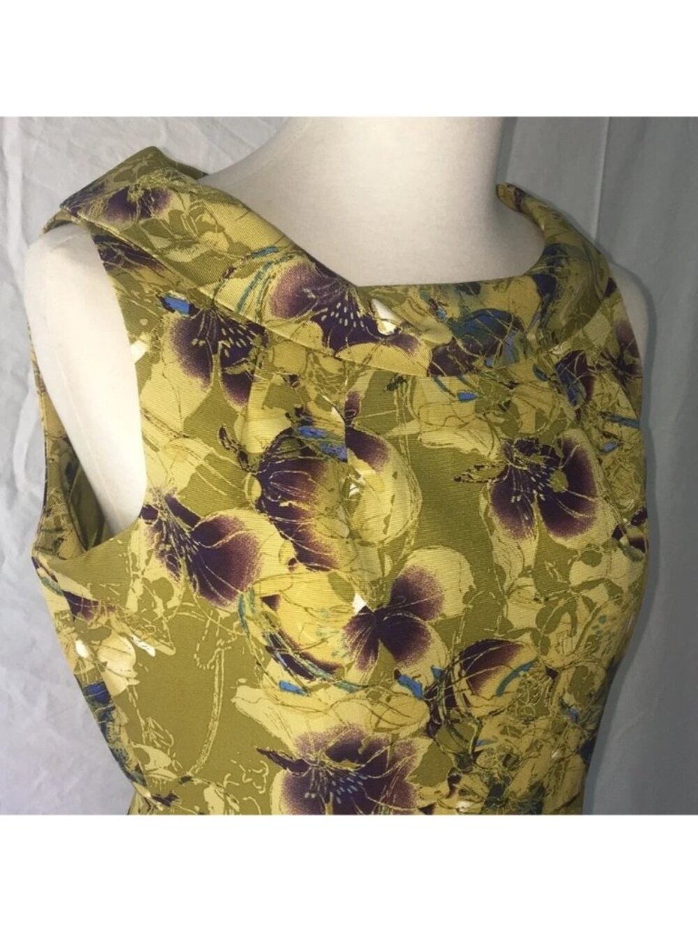 🆕 TAYLOR Bengaline Cotton Silk Floral Dress 6 - Picture 8 of 10